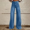 thumbnail image 1 of GZWYHT Summer Jeans For Women 2025 Jeans For Women High Waist Women Wide Leg Jeans Jeans For Women High Waist Stretch Jeans For Women Blue L, 1 of 4