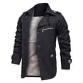 thumbnail image 1 of GaThRRgYP Plus Size Coat for Men Long Sleeves Outwear,Men's Winter Outwear Pure Color Breathable Plus Size Washing Jacket Coat, 1 of 1