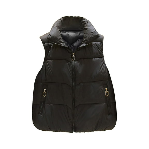 GaThRRgYP Warm Vest Women,Women Quilted Puffer Vest Outwear Thicken Warm Winter Coat,Fashion Women Pocket Coat Long Jacket Winter Sleeveless Down Cotton Waistcoat