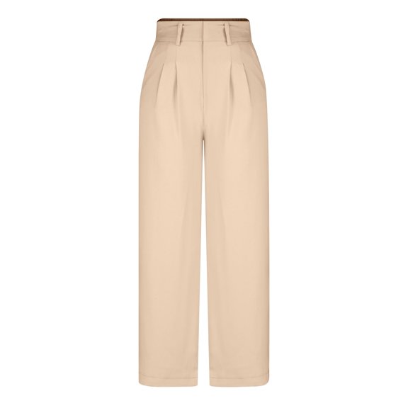 GaThRRgYP Women's Plus Size$5 Trousers,Women's Fashion High Waist Wide Leg Pants Solid Color Versatile Casual Suit Pants