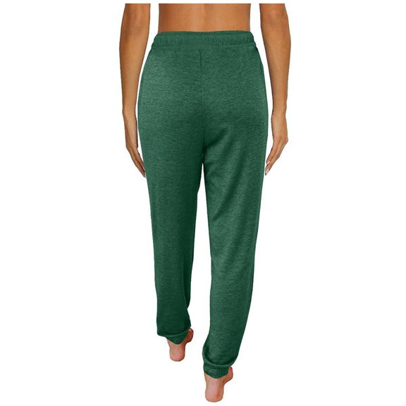 GaThRRgYP Womens Trousers High Waisted,Women's Fashion Solid Color Comfortable Leisure Pocket Nine-Point Pants