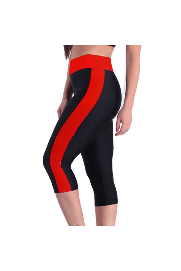 Womens Trousers High Waisted,Women's High Waist Yoga Workout Capris Leggings Side Pockets Pants Cropped Trousers