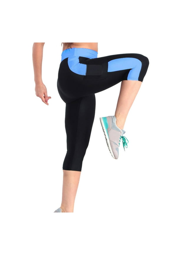 Black*Friday Clearance under $5 GaThRRgYP Womens Trousers High Waisted,Women's High Waist Yoga Workout Capris Leggings Side Pockets Pants Cropped Trousers