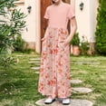 thumbnail image 1 of Gamivast Girls Maxi Floral Skirt 2025 Summer Boho Casual Flowy Holiday Pleated Elastic Waist A Line Beach Skirts Pink 13 Years Vestidos De Verano Para Niña, 1 of 8
