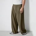 thumbnail image 1 of Clearance Gamivast Men Wide Leg Linen Pants Big and Tall Casual Loose Cotton Hippie Yoga Beach Pants Straight Fit Baggy Trousers Green L Pantalones De Hombre, 1 of 8