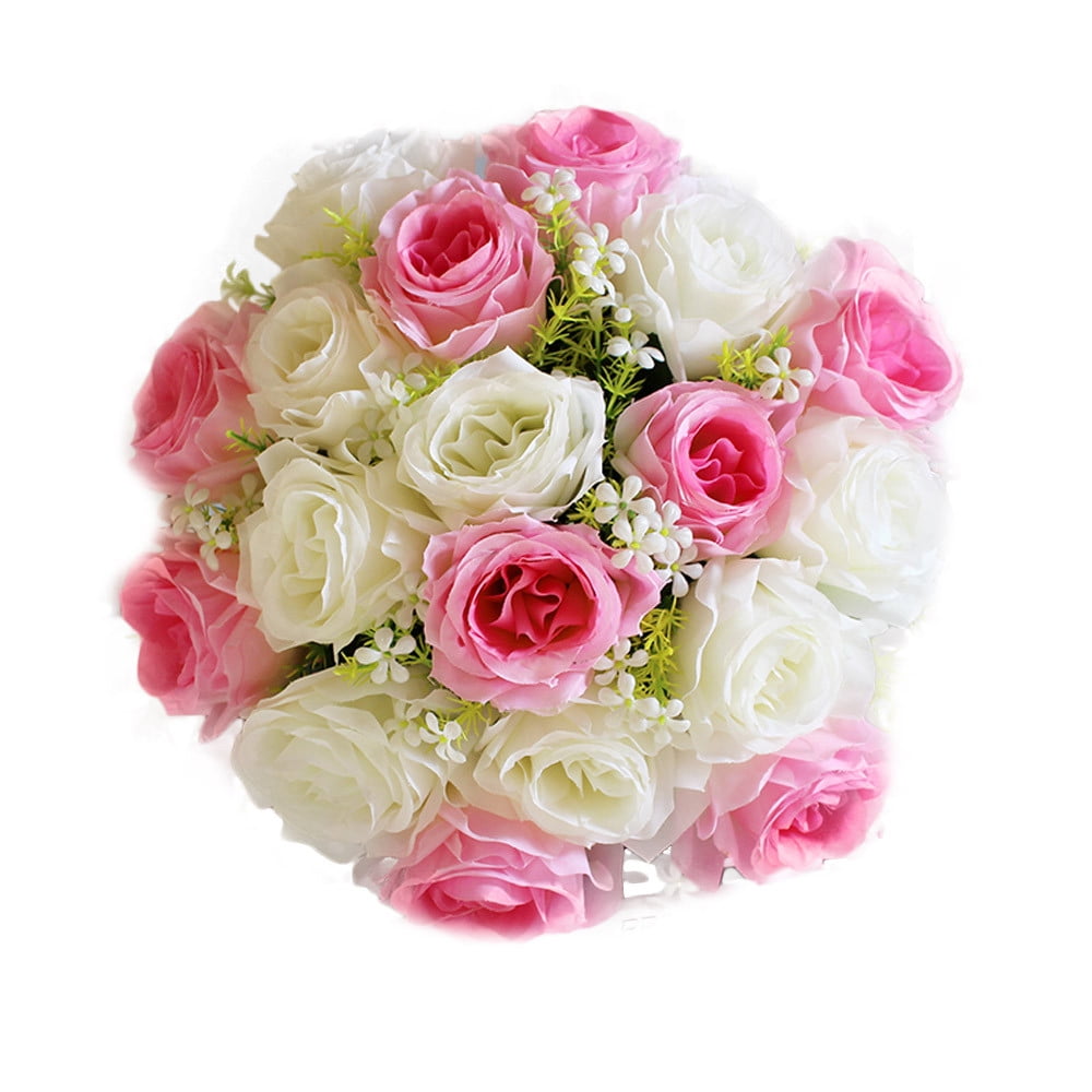 Clearance ! Ganlilaim Artificial flowers 18Head Artificial Silk Roses