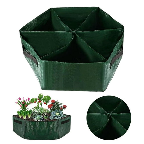 Clearance!Garden Bed Heavy Duty Plastic Raised Plant Grow Bag With 6 Partition Grids Potato Tomato Plant Pots Containers For Vegetables Fruits Flowers Gardening Supplies