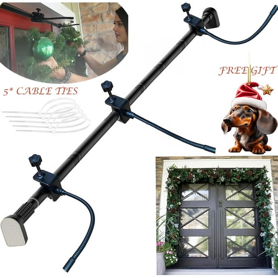 Garland Hanger for Front Door Frame,Adjustable Garland Hanger | Adjustable Fits 31.5"-39" Doors|Heavy-Duty Christmas Halloween Decoration Holder | No Screws/Drilling Damage-Free Installation