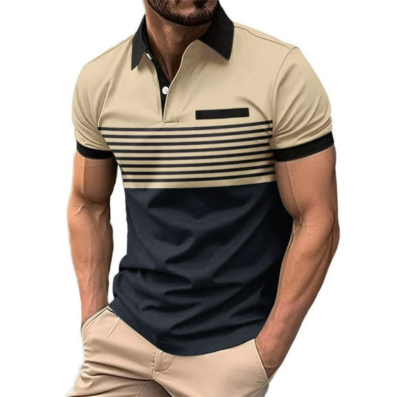 Clothing Gentleman T-Shirt,Clothing 2025 Men T Shirts Men'S Fashion Spring And Summer Casual Short Sleeved Buttons Lapel Solid Color Short Sleeved T Shirt Tops