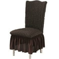 thumbnail image 1 of Clearance! Gheawn Cushion Bubble plaid Stretch Dining Chair Covers Slipcovers Thick with Chair Cover Skirt (Coffee), 1 of 1