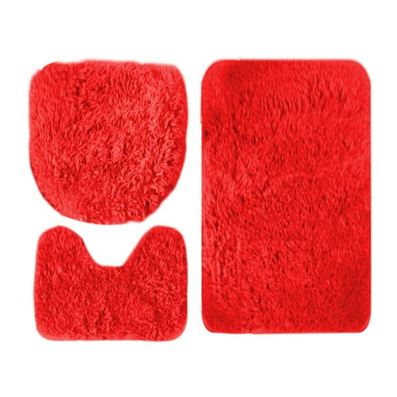 Clearance! Gheawn Toilet Mat 3 Piece Bathroom Rug Set Super Soft Toilet Bathroom Toilet Tub Air Floor Mat Nonslip Mat Carpet