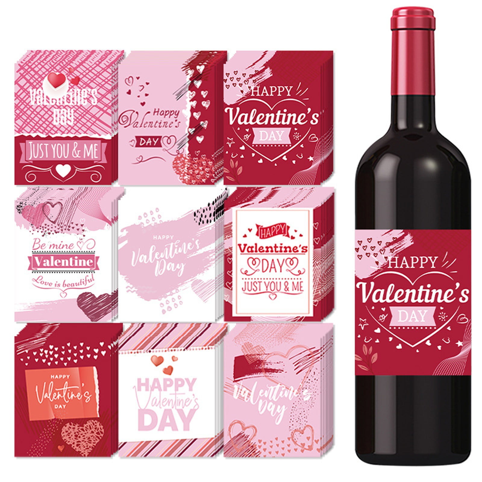 Clearance! Gift Box 36 Valentine'S Day Wine Bottle Label Stickers