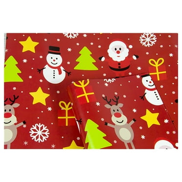 Clearance Gift Wrapping Paper under $1 1PC Single-sided Christmas Wrapping Paper, Classic Santa Claus and Other Patterns
