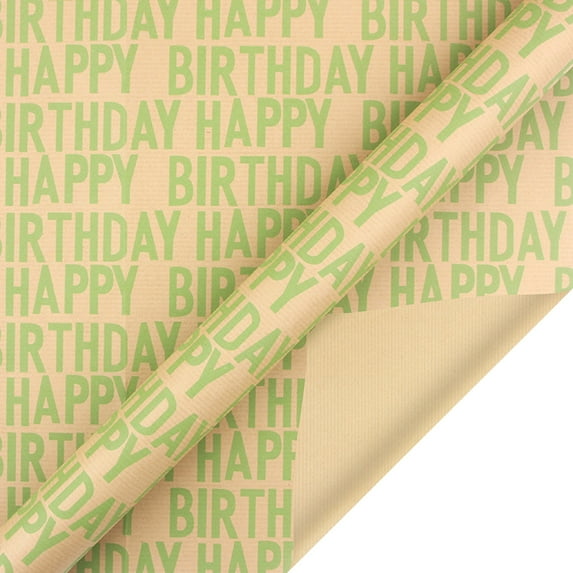 Clearance Gift Wrapping Paper under $1,Happy Birthday Kraft Wrapping Paper Retro Gift Wrapping Paper Gift Box Wrapping Paper