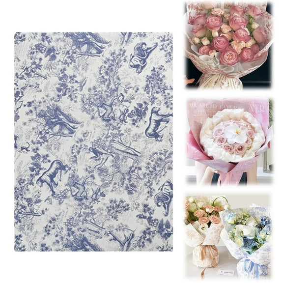 Clearance Gift Wrapping Paper under $5,Floral Wrapping Paper Mini Roll White Flowers Gift Wrap Paper For Birthday Wedding Wrapping