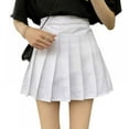 thumbnail image 1 of Clearance Girls Women High Waisted Pleated Skirt Plain Plaid A-line Mini Skirt Skater Tennis School Uniform Skirts Lining Shorts, 1 of 5