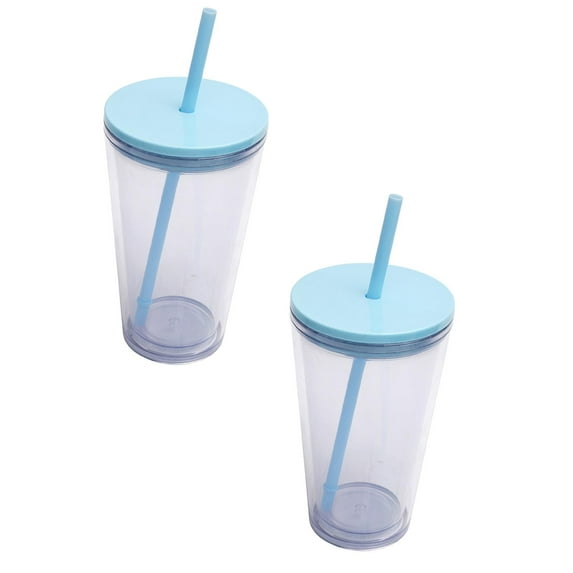 Clearance Glass&Bottle under $15 Classic Acrylic Tumbler With Lid And | 16oz Premium Insulated Iced Coffee Cups Double Wall Reusable Plastic Cups Clear 1 Pack