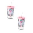 thumbnail image 1 of Clearance Glass&Bottle under $15 Summer Water Bottle 500ml Cute Kids Adult Water Bottle Unique Shape Water Cup Cute Shape Plastic Cup Portable With Plastic Kettle With Straw, 1 of 9