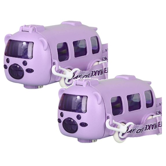 Clearance Glass&Bottle under $20 Portable Water Cup In Bus Shape 360° Leak Proof Portable Water Bottle With And Strap / 500ml Leak Proof Drinking Bottle Detachable Fun Toy Flip Top