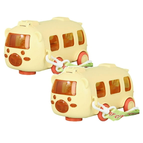 Clearance Glass&Bottle under $20 Portable Water Cup In Bus Shape 360° Leak Proof Portable Water Bottle With And Strap / 500ml Leak Proof Drinking Bottle Detachable Fun Toy Flip Top