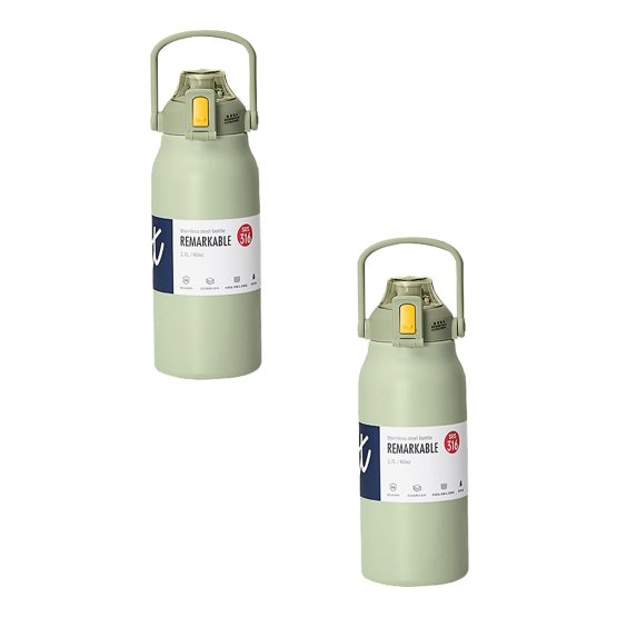 Clearance Glass&Bottle under $20 Stainless Thermal Water Bottle Thermoses Vacuum Flask With Tumbler Portable Cold Hot Drinks Cup Fitness Cute (Size : 1300ml)