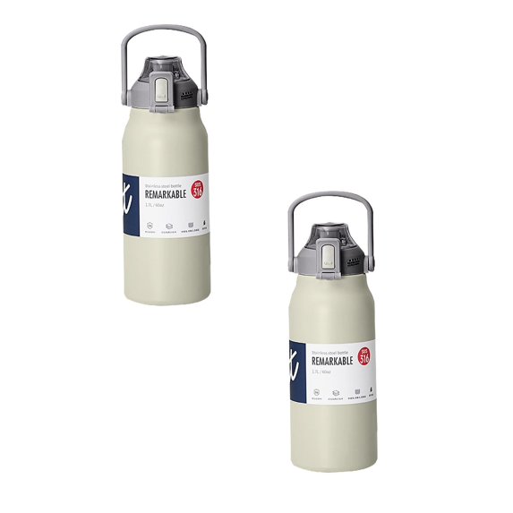 Clearance Glass&Bottle under $20 Stainless Thermal Water Bottle Thermoses Vacuum Flask With Tumbler Portable Cold Hot Drinks Cup Fitness Cute (Size : 1300ml)