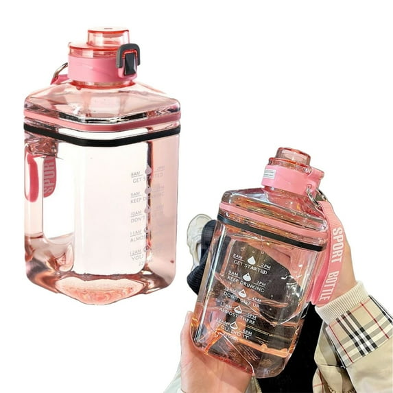 Clearance Glass&Bottle under $5,2.2L Sports Water Bottle Reusable Water Cup Portable Mug For Travel And Gym Transparent Water Kettle Square Large Capacity Unisex Sport Water Bottle For Outdoor