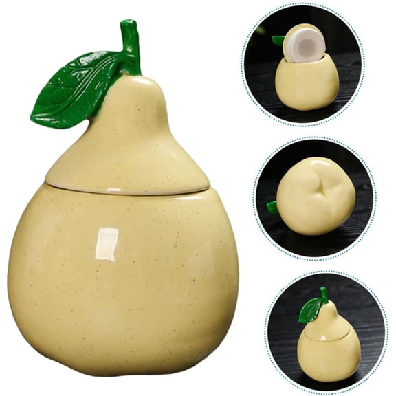 Clearance Glass&Bottle under $5,Ceramic Pear Shaped Tea Canister With Lid Decorative Jar For Kitchen Airtight Container For Coffee Sugar And Flour Storage For Candy Or Tin