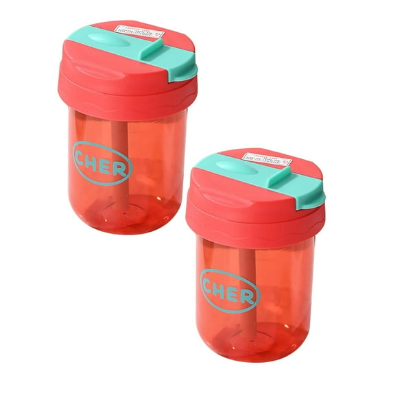 Clearance Glass&Bottle under $6 New Plastic Cups Ton Ton Cup High Color Plastic Water Cup Coffee Student Couples High Value Cups Flower Tea Cups Portable And Small Gift Plastic Cups Red (300ML)