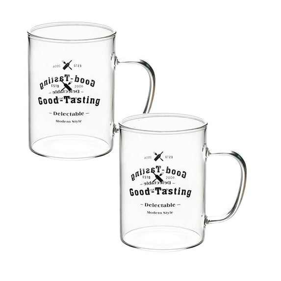 Clearance Glass&Bottle under $7 Clear Glass Coffee Mugs 17 Oz Clear Transparent Tea Cups & Coffee Glasses Large Cappuccino Clear Cup With Handle For Hot/Cold Beverage Circular Clear Mugs