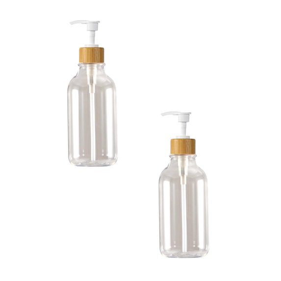 Clearance Glass&Bottle under $10 500ml Soap Dispenser Clear Refillable Plastic Pump Shampoo Dispenser Bottle Bathroom Accessories 2PC