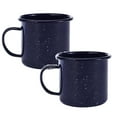 thumbnail image 1 of Clearance Glass&Bottle under $20 2 Travel Camping Mug Black Enamel Metal Cup Drinking Coffee Bear Tea Hiking 16oz, 1 of 5