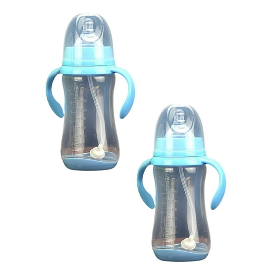 Clearance Glass&Bottle under $6 300ML Wide Caliber PP Baby Bottle With Handle Anti Drop Anti Flatulence Plastic Baby Bottle