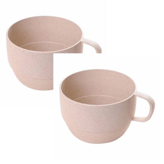 Clearance Glass&Bottle under $6 Wheat Biodegradable Plastic Cup Mug For Water Coffee Milk Juice Tea Drinking Cup Wheat Plastic Tea Cup For Milk