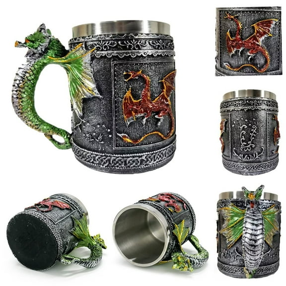 Clearance Glass&Bottle under $7 Beer Tankard Coffee Mug For Dragon Lovers Collector Ideas Beer Mug Novelty St. Day Decoration