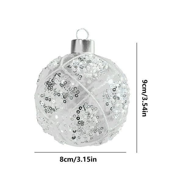 OAVQHLG3B Glass Transparent Christmas Globle Studded Sequin Decorative Globle Hanging Globle Christmas Tree Pendant Christmas Decoration Hanging Ornament