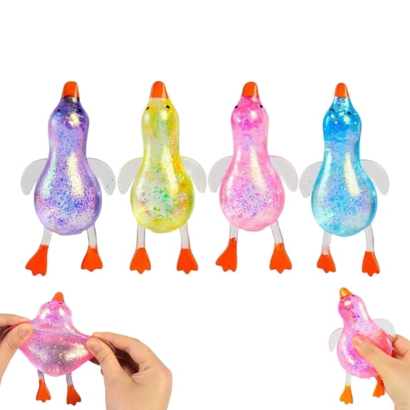 Clearance!Glitter Ducks Squishies Fidget Toys Stress Relief Sensory Balls for Adults Anxiety Focus Desk Toys Fun Party Favors Stocking Stuffers