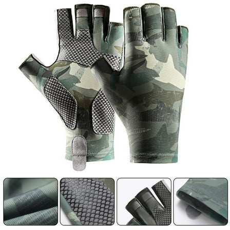 Clearance Gloves under $5,Sweat Absorbent Fishing Gloves Sun Gloves Upf 50 Fingerless Fishing Gloves For Men/women Breathable Sweat Absorbent For Kayaking
