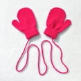 thumbnail image 1 of 2025 Gloves Mittens Children Winter Warm Solid Knitted Cute With String Gloves, 1 of 3