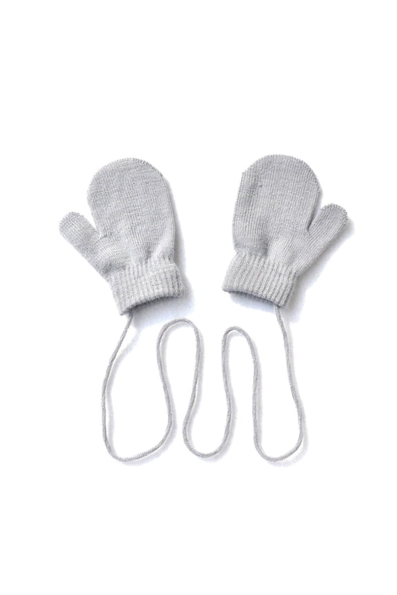 Clearance Gloves Mittens Children Winter Warm Solid Knitted Cute With String Gloves