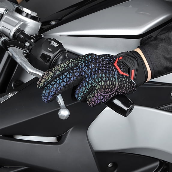 Clearance Gloves under $10,Highly Reflective Motorcycle Gloves Womens Riding Gloves Motorcycle Cushioned TPU Casing Summer