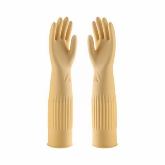 Clearance Gloves under $5,Longer Cowhide Thicker Rubber Plastic Kitchen Chores Dishwashing Rubber Gloves Female Latex Gloves