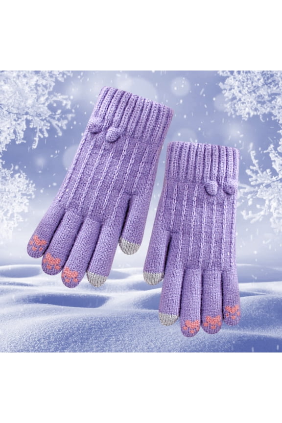 Clearance Gloves under $5,New Gloves Women's Winter Knit Gloves Warm Velvet Outdoor Gloves