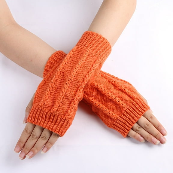 Clearance Gloves under $5,Women's Anutumn And Winter Half-Finger Multicolor Gloves