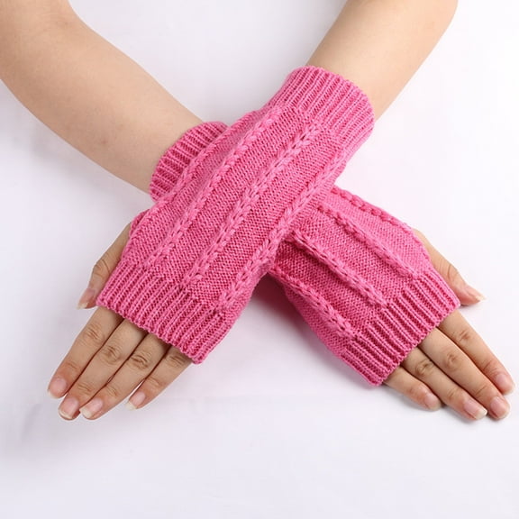 Clearance Gloves under $5,Women's Anutumn And Winter Half-Finger Multicolor Gloves