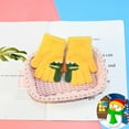 thumbnail image 1 of Clearance Gloves under $5,s Winter Knit Half Finger Flip Cover Cute Dinosaur Print Gloves, 1 of 2