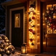 thumbnail image 1 of Clearance! Glowing Christmas Door Hanger, Light-Up Rustic Quilted Christmas Wreath, Christmas Decoration, Gift (Snowman), 1 of 5