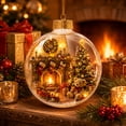 thumbnail image 1 of Mzrulpne Christmas Story Ornament Ball Glowing Lights Up Christmas Tree Fireplace Decoration 1-Pack 3.2 in, 1 of 4