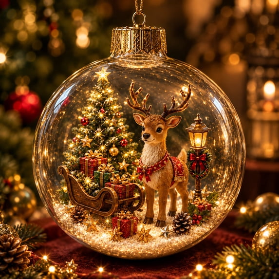 Clearance Glowing Christmas Story Ornament Christmas Tree Moose Decoration Hanging Ball Mini Holiday Decor for Tree Window Mantel Shelf Festive Keepsake Gift