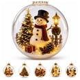 thumbnail image 1 of Clearance Glowing Christmas Story Ornament, Light-Up Mini Holiday Scene with Warm LED Light, Christmas Tree Decorations (Snowman), 1 of 8